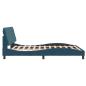 Preview: Bettgestell ohne Matratze Blau 160x200 cm Samt