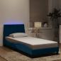 Preview: ARDEBO.de - Bettgestell mit LED ohne Matratze "Hanko" Blau 80x200 cm Samt