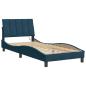 Preview: Bettgestell mit LED ohne Matratze "Hanko" Blau 80x200 cm Samt