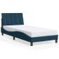 Preview: Bettgestell mit LED ohne Matratze "Hanko" Blau 80x200 cm Samt