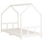 Preview: Kinderbett Wei? 90x190 cm Massivholz Kiefer