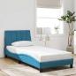 Preview: ARDEBO.de - Bettgestell ohne Matratze "Hanko" Blau 80x200 cm Samt