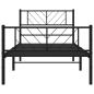Preview: Bettgestell mit Kopf- und Fußteil Metall Schwarz 90x190 cm