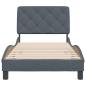 Preview: Bettgestell ohne Matratze Dunkelgrau 80x200 cm Samt