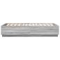 Preview: Bettgestell Grau Sonoma 150x200 cm Holzwerkstoff