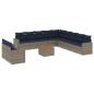 Preview: 12-tlg. Garten-Sofagarnitur mit Kissen Grau Poly Rattan