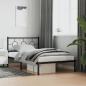 Preview: ARDEBO.de - Bettgestell mit Kopfteil Metall Schwarz 107x203 cm
