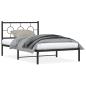 Preview: Bettgestell mit Kopfteil Metall Schwarz 107x203 cm
