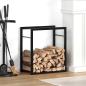 Preview: ARDEBO.de - Brennholzregal Mattschwarz 50x28x56 cm Stahl