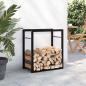 Preview: Brennholzregal Mattschwarz 50x28x56 cm Stahl