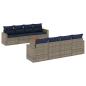 Preview: 9-tlg. Garten-Sofagarnitur mit Kissen Grau Poly Rattan