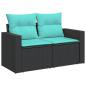 Preview: 13-tlg. Garten-Sofagarnitur mit Kissen Schwarz Poly Rattan