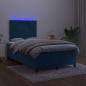 Preview: ARDEBO.de - Boxspringbett mit Matratze & LED Dunkelblau 120x190 cm Samt