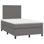 Preview: Boxspringbett mit Matratze Grau 120x190 cm Kunstleder