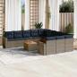 Preview: ARDEBO.de - 12-tlg. Garten-Sofagarnitur mit Kissen Grau Poly Rattan