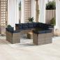 Preview: ARDEBO.de - 12-tlg. Garten-Sofagarnitur mit Kissen Grau Poly Rattan