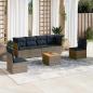 Preview: ARDEBO.de - 7-tlg. Garten-Sofagarnitur mit Kissen Grau Poly Rattan