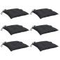 Preview: Stuhlkissen 6 Stk. Schwarz 40x40x7 cm Oxford-Gewebe