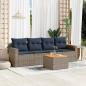 Preview: ARDEBO.de - 5-tlg. Garten-Sofagarnitur mit Kissen Grau Poly Rattan
