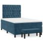 Preview: Boxspringbett mit Matratze Dunkelblau 120x190 cm Samt