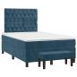 Preview: Boxspringbett mit Matratze Dunkelblau 120x190 cm Samt
