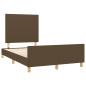 Preview: Bettgestell ohne Matratze Dunkelbraun 120x190 cm Stoff