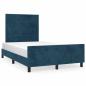 Preview: Bettgestell ohne Matratze Dunkelblau 120x190 cm Samt