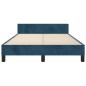 Preview: Bettgestell ohne Matratze Dunkelblau 120x190 cm Samt