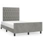 Preview: Bettgestell ohne Matratze Hellgrau 120x190 cm Samt