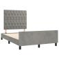 Preview: Bettgestell ohne Matratze Hellgrau 120x190 cm Samt