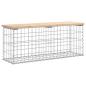 Preview: Gartenbank aus Gabionen 103x31,5x42 cm Massivholz Kiefer