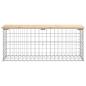 Preview: Gartenbank aus Gabionen 103x31,5x42 cm Massivholz Kiefer