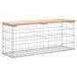 Preview: Gartenbank aus Gabionen 103x31,5x42 cm Massivholz Kiefer