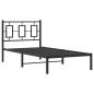 Preview: Bettgestell mit Kopfteil Metall Schwarz 90x190 cm