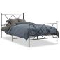Preview: Bettgestell mit Kopf- und Fußteil Metall Schwarz 90x200 cm