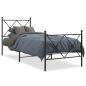 Preview: Bettgestell mit Kopf- und Fußteil Metall Schwarz 80x200 cm