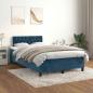 Preview: ARDEBO.de - Boxspringbett mit Matratze Dunkelblau 120x190 cm Samt