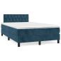 Preview: Boxspringbett mit Matratze Dunkelblau 120x190 cm Samt