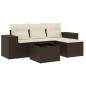Preview: 5-tlg. Garten-Sofagarnitur mit Kissen Braun Poly Rattan