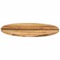 Preview: Tischplatte Ø 90x3,8 cm Rund Raues Massives Mangoholz