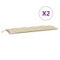 Preview: Gartenbank-Auflagen 2 Stk. Beige 150x50x7 cm Oxford-Gewebe