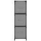 Preview: Lagerschrank mit 3 Stoff-Schubladen Grau 34x34x101 cm Stahl