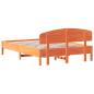 Preview: Massivholzbett ohne Matratze Wachsbraun 120x200 cm Kiefernholz