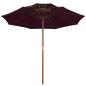 Preview: Sonnenschirm mit Doppeldach und Holz-Mast Bordeauxrot 270 cm