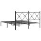 Preview: Bettgestell mit Kopfteil Metall Schwarz 160x200 cm
