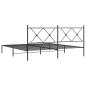 Preview: Bettgestell mit Kopfteil Metall Schwarz 183x213 cm