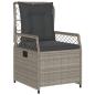 Preview: 3-tlg. Garten-Essgruppe mit Kissen Hellgrau Poly Rattan