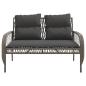 Preview: 4-tlg. Garten-Sofagarnitur mit Kissen Grau Poly Rattan
