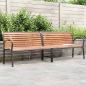 Preview: ARDEBO.de - Gartenbank Braun 231 cm Holz & Pulverbeschichteter Stahl