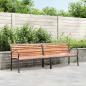 Preview: Gartenbank Braun 231 cm Holz & Pulverbeschichteter Stahl